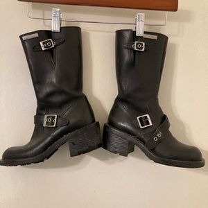 Harley Davidson Women’s Leather Riding Boots Zipper Non Slip Sole Black Size 5